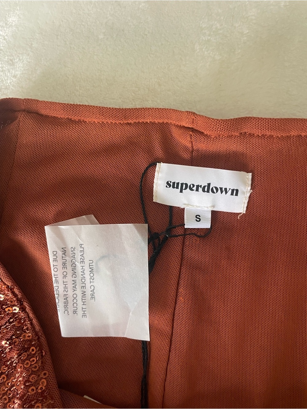 superdown Rust Sequin High-Waist Shorts - Picture 4 of 9